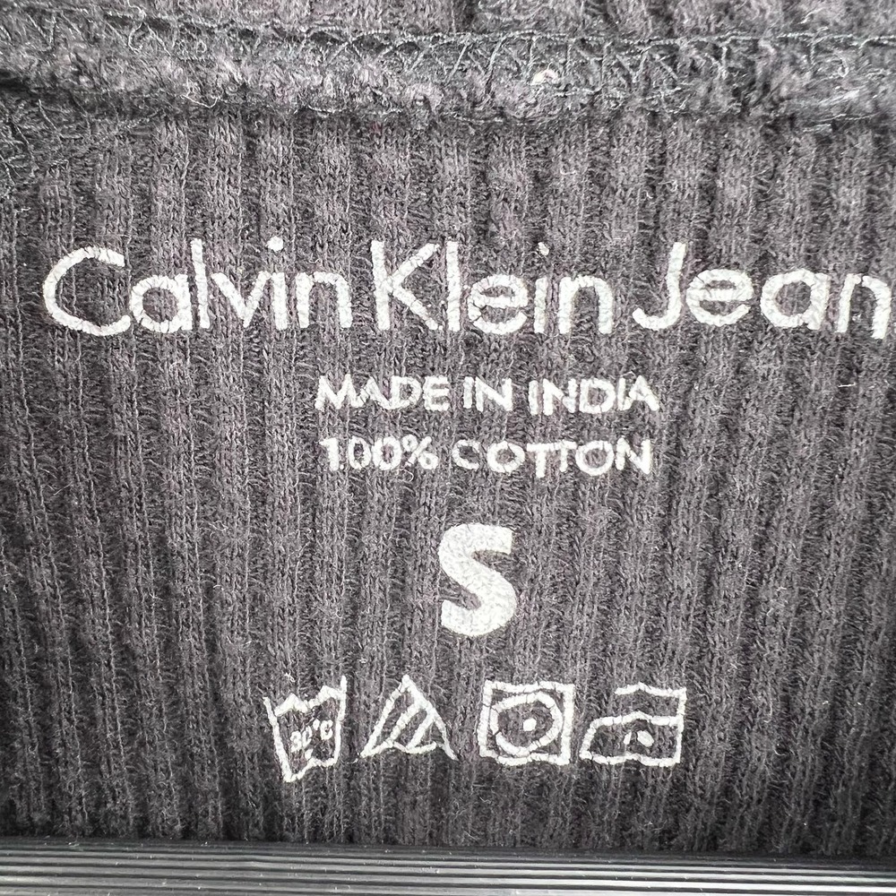 Calvin Klein Mens Waffle Knit Henley Hood Black Size Small - Picture 5 of 5